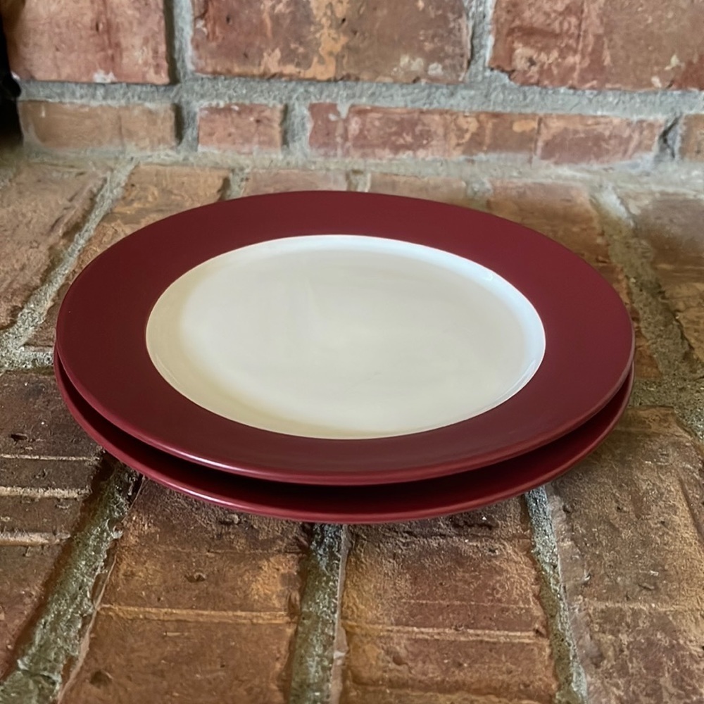 Vtg Pfaltzgraff Harmony Red Side Plates Set of 2